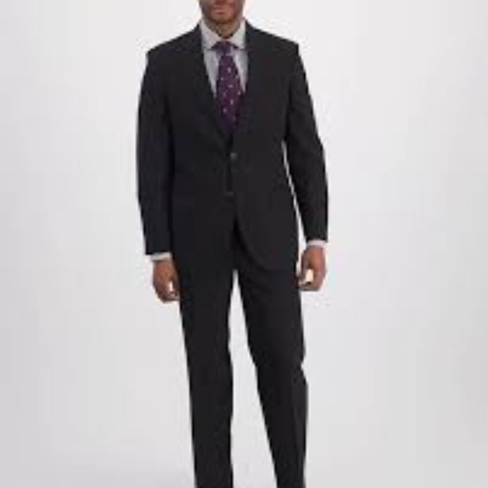 Nautica Mens Modern-Fit Bi-Stretch Bl Black Stripe 44S